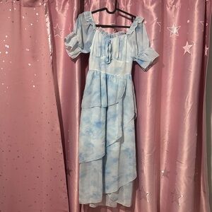 YesStyle Light Blue Off-Shoulder Maxi Dress